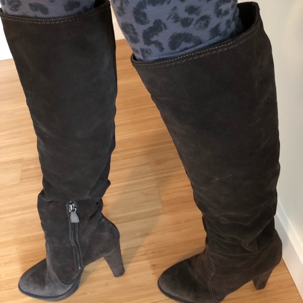 PRADA Chocolate Brown Slouch Boots size 39